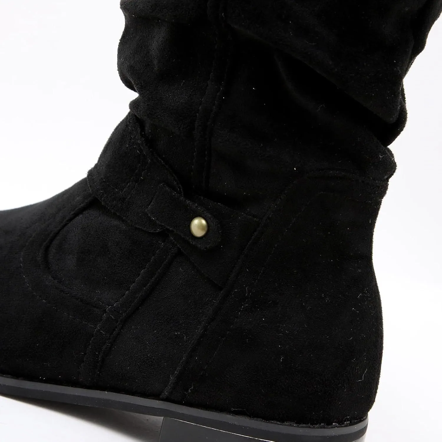 Womens Boots Insulated Warm Flock Thick Heel Boots for Women Side Zipper Durable Soft Winter Boots for Women