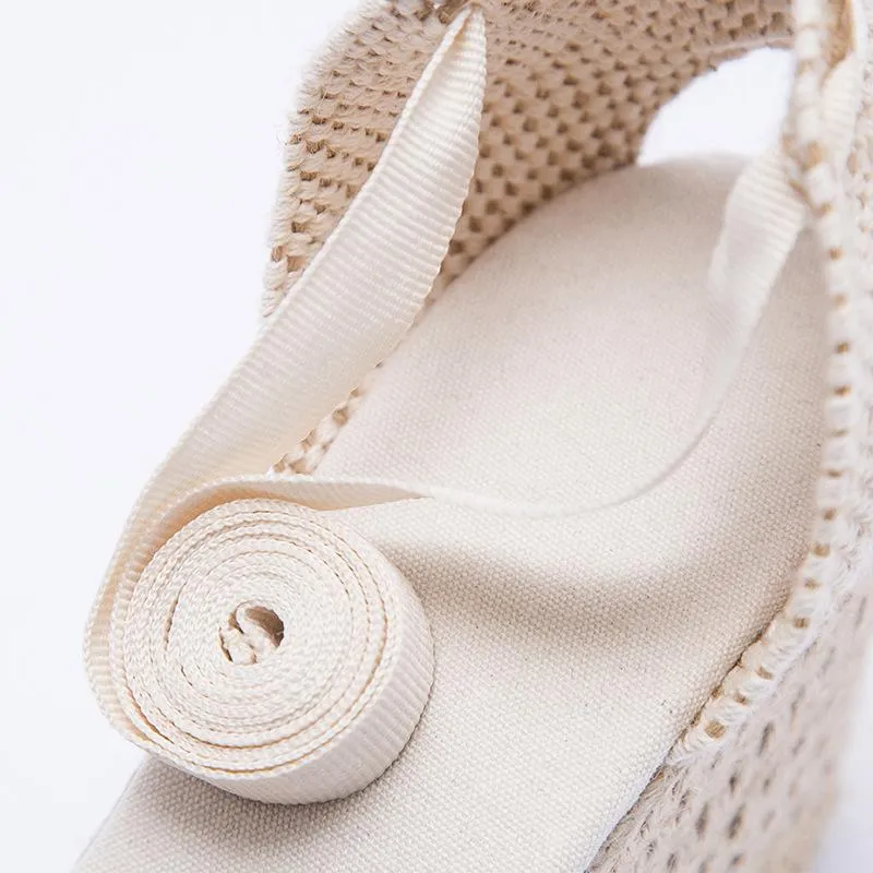 Women's closed toe lace-up espadrille wedge sandals