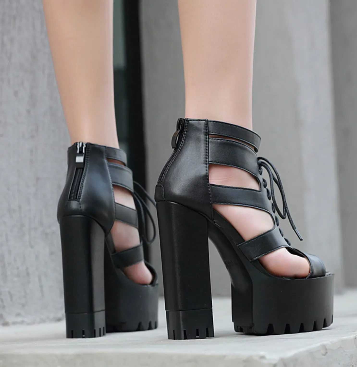 Women's Summer Soft Leather High Heels Sandals