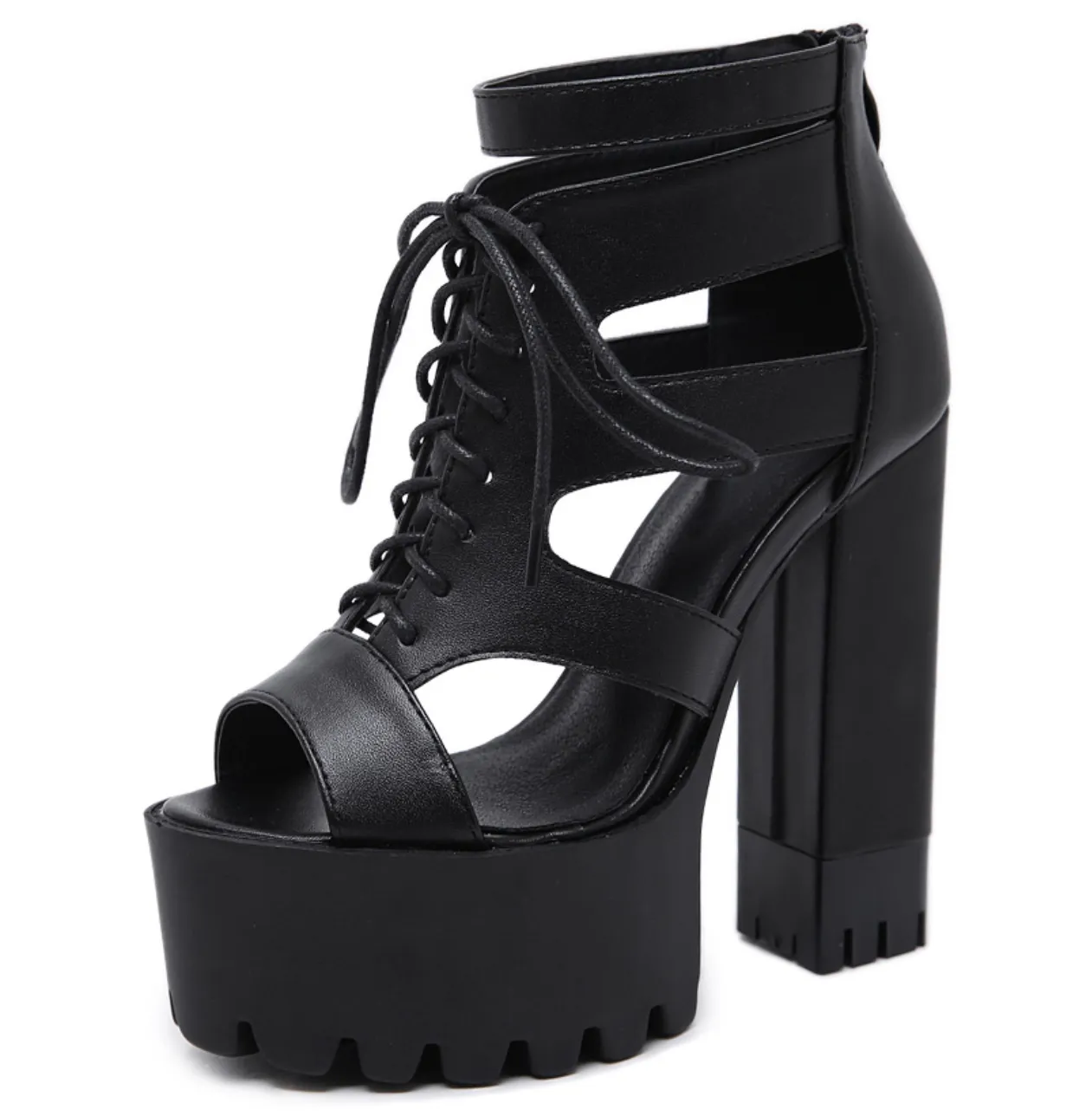 Women's Summer Soft Leather High Heels Sandals