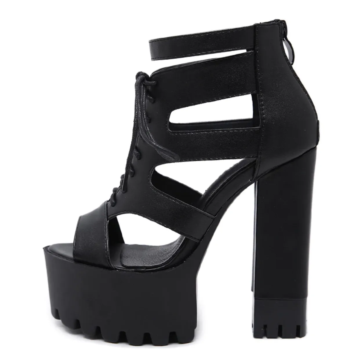 Women's Summer Soft Leather High Heels Sandals