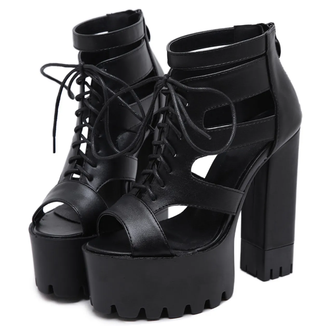 Women's Summer Soft Leather High Heels Sandals